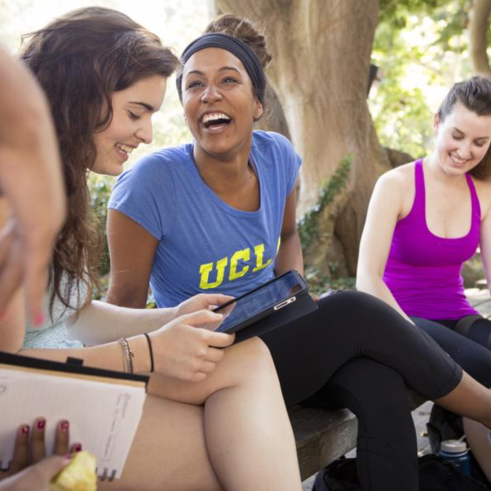 Smiling UCLA students