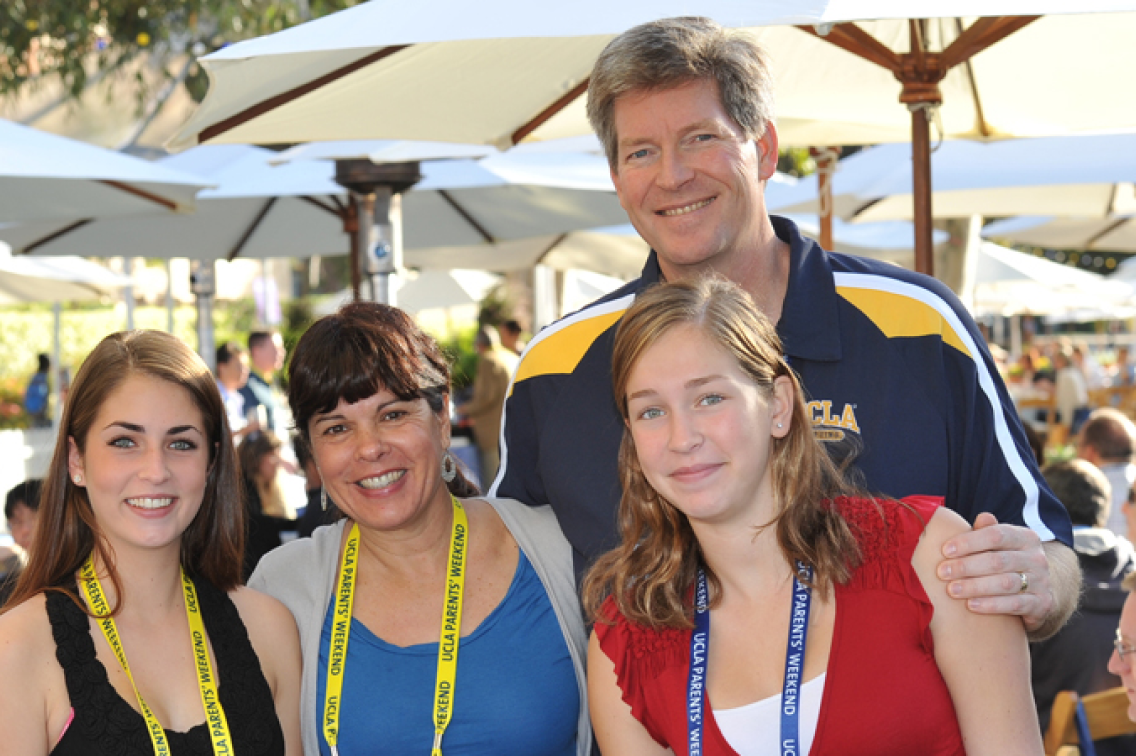 A photo of parents and students at a UCLA event