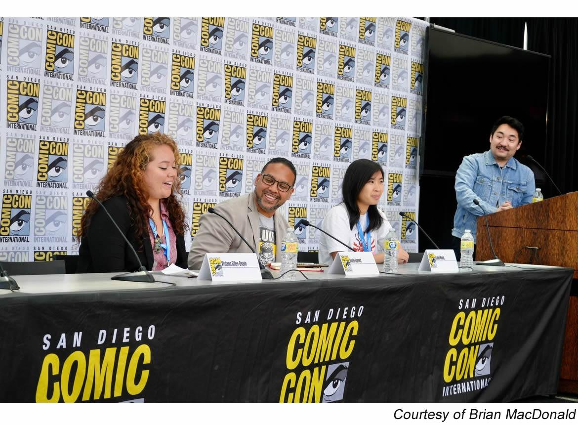 Kevin Kawakami moderating a Comic-Con 2022 panel